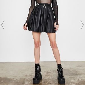 Dolls Kill Current Mood Spade pleated mini skirt